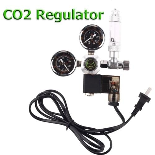 220V W21.8 DIY Aquarium CO2 Regulator with Check Valve Bubble Counter Magnetic Solenoid Kit Fish Tank Fliter Plants Oxygen Suppl