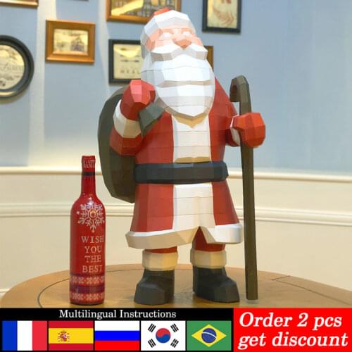 Christmas Large Size Santa Claus Decor Home Decoration Paper Model,3D Papercraft Ornaments Handmade DIY Adult Craft Toy RTY193