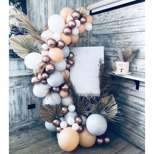 DIY Rose Gold Balloon Garland Arch Kit White Cream Peach Blush GLOBAL Balloon Wedding Bridal Shower Bachelorett Party Decoration