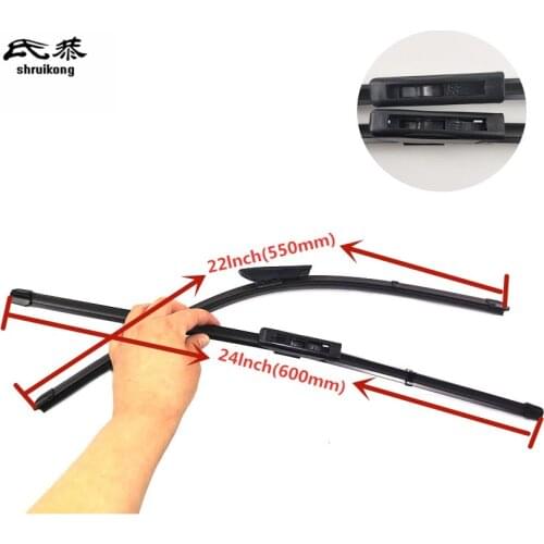 2pcs/lot car Wiper blades for Renault Kangoo (One Rear Door, Express, From 2009 onwards) 24"+22" fit bayonet type wiper arms