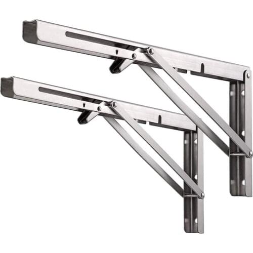Folding Shelf Brackets 20 Inch, Shelf Brackets, Stainless Steel Brackets for Shelves, Wall Mounted Fold Down Table