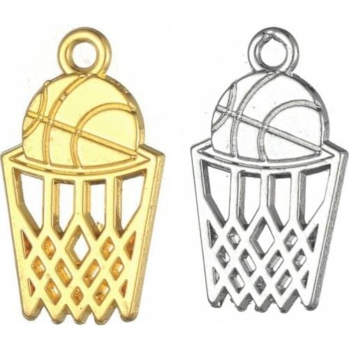 Ancient Silver Gold Basketball Sports Pendant Charms Necklace Jewelry DIY Accessories Handmade Keychains,Bracelets Making