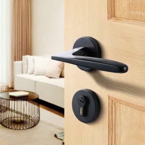 Light Luxury Zinc Alloy Silent Door Lock High-end Door Handle Locks Bedroom Black Security Gate Lock Home Hardware Accessories