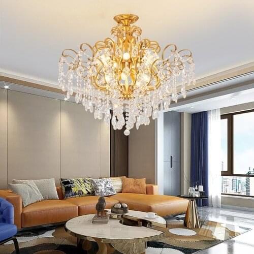 American light luxury personality crystal post-modern living room creative dining room bedroom ceiling crystal lamp LX111009