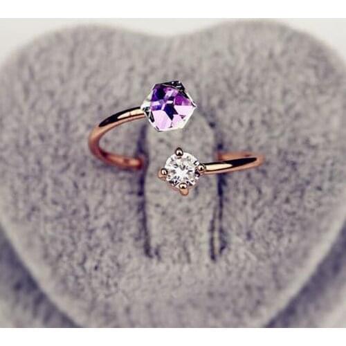 Classic Engagement Ring Cube Shaped Design Colors Cubic Zircon Female Women Wedding Band CZ Rings Jewelry