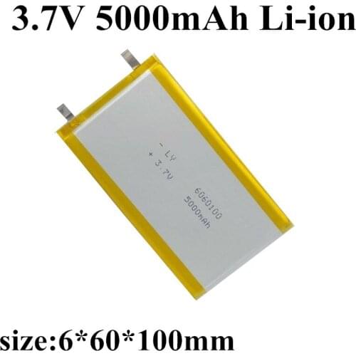 High quality Li-ion 20PCS 6060100 polymer lithium battery cell 3.7V 5000mAh universal power bank built-in mobile power