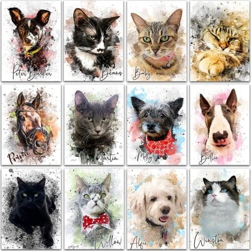 5D DIY Diamond Painting Kits animals dog Cat horse Full Square&Round Diamond mosaic embroidery Cross stitch home decor art Sale