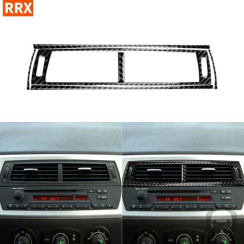For BMW Z4 E85 2003-2008 Black Carbon Fiber Stickers Central Control Air Outlet Vent Frame Styling Interiors Car Accessories