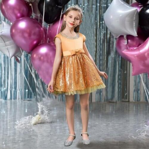 Cute Flower Little Girls Tutu Dress Kids Dresses For Children Costume Beading Wedding Lace Princess Birthday Party Dress