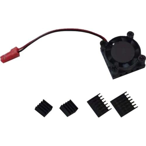 For Raspberry Pi 4 Model B DIY CPU Cooling Fan with Aluminum Heatsink Base+RAM Heatsink Heat Sinks Set Kit