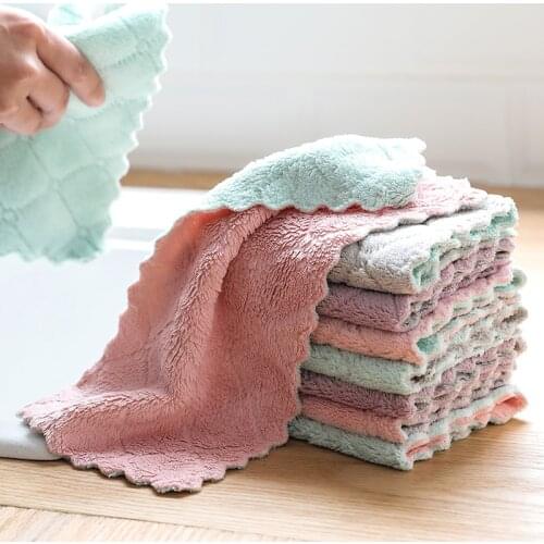 8pcs/lot Home Microfiber Towels for Kitchen Absorbent Thicker Cloth for Cleaning Micro Fiber Wipe Table Kitchen Towel Set