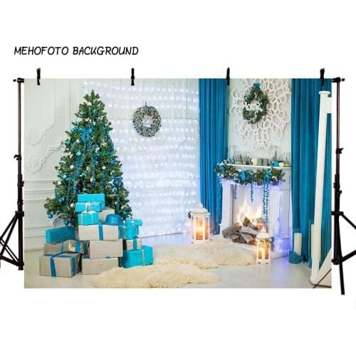 Photography Backdrops Christmas Background Fireplace Tree Winter Snow Window Interior Baby Birthday Background For Photo Studio