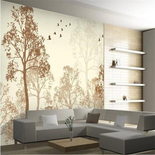 Beibehang photo wallpaper flash Classic simplicity hazy beauty bird tree Art wall paper wall mural painting for living room