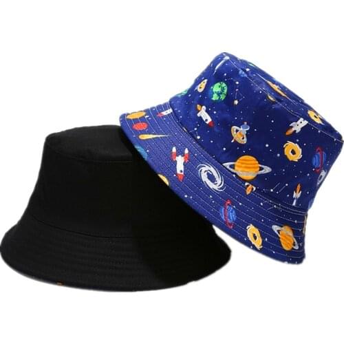LDSLYJR Cotton Starry Sky Print Bucket Hat Fisherman Hat Outdoor Travel Hat Sun Cap Hats for Men and Women 346