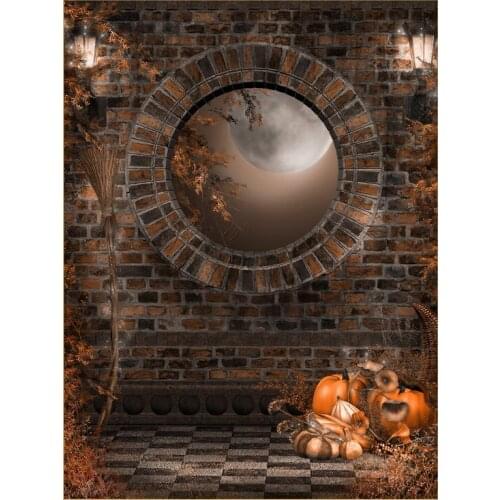 Art brick wall photographic backgrounds Happy Halloween funds child photo backdrops for photographer studio accessories HA-036