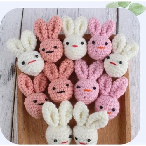 Handmade Crochet Cotton Rabbit Chewable Knitting Beads DIY Baby Pacifier Chain Accessories Infant Newborns Teether Toy Gifts