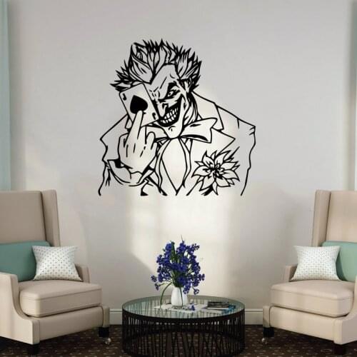 Card Game Play Joker Wall Sticker Boy Room Kids Room Antihero Joker Wall Decal Bedroom Vinyl Home Decor