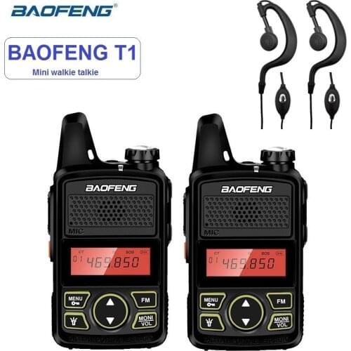 2PCS Mini Walkie Talkie BAOFENG BF-T1 Ham Radio Transceiver UHF Kids Radio Station with USB Charger bf t1 Programming Cable