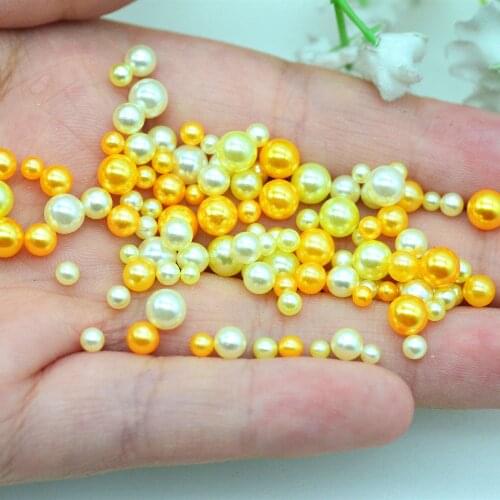 20 Gram 3mm-6mm Platinum Champagne Round Pearls Assortments|DIY Shaker Cards Fillers|Crystal Epoxy Crafting Filler Accessories