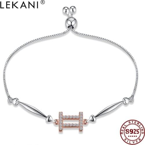 LEKANI 925 Sterling Silver Bracelet For Women Gemini Fashion Trends Adjustable Bracelets Party Fine Jewelry The New Listing