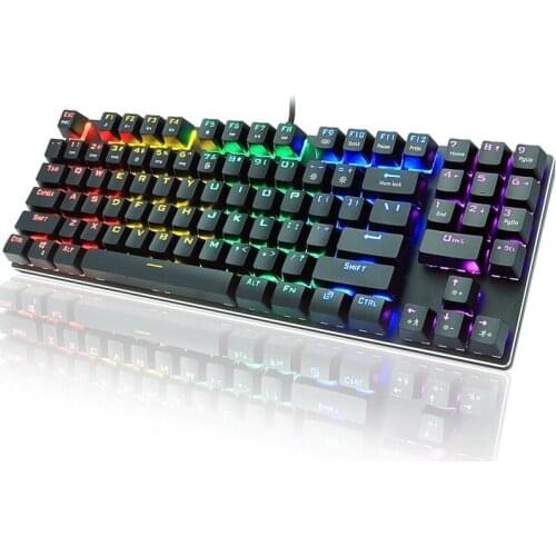 89 Keys Mechanical Keyboard Wired RGB Backlit with Numpad Anti-ghosting English Russian Gaming Keyboard