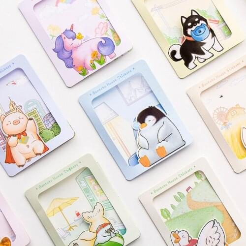 Lovely Animal Unicorn Shiba Seals Piggy Decorative Stationery Stickers Scrapbooking DIY Diary Album Stick Label