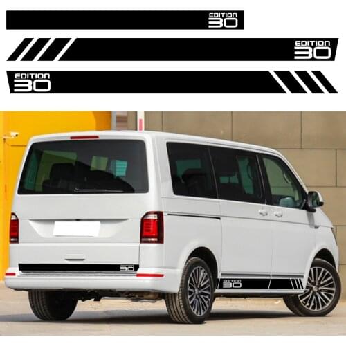 Fashionable stripe T6 30 version of car door side skirts sticker is suitable for the T4 VW transporter T5 T6 caravan accessories