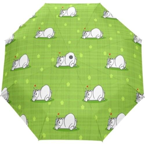 Cartoon Unicorn Umbrella Cute Paraguas Mujer Parapluie Folding Women Regenschirm High Quality Black Coating Sun Umbrella Parasol