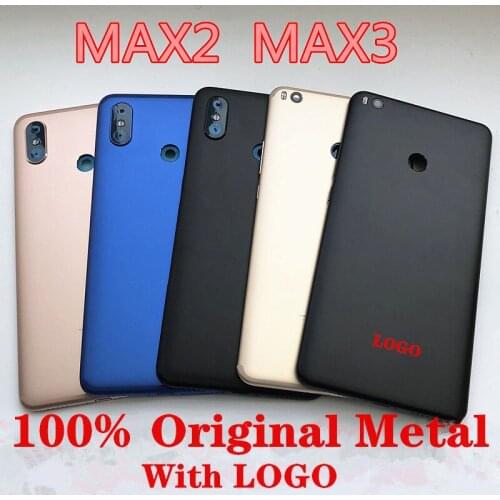 Original Metal Back cover For Xiaomi Max 2 3 Mi Max2 Max3 Case Back Housing Door battery cover Case With side button Camera lens