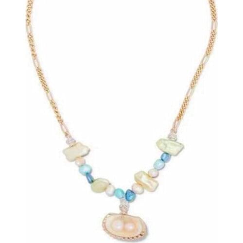 2020 Baroque fashion natural pearl necklace gold color shell pendant necklace women charm jewelry bohemian best female gifts