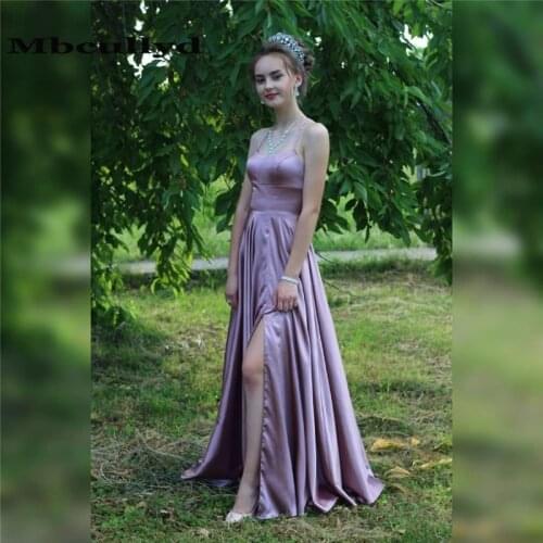 Mbcullyd A-line Split Prom Dresses Long 2020 Sexy Backless Evening Dress For Women Cheap Under 100 vestidos de fiesta de noche