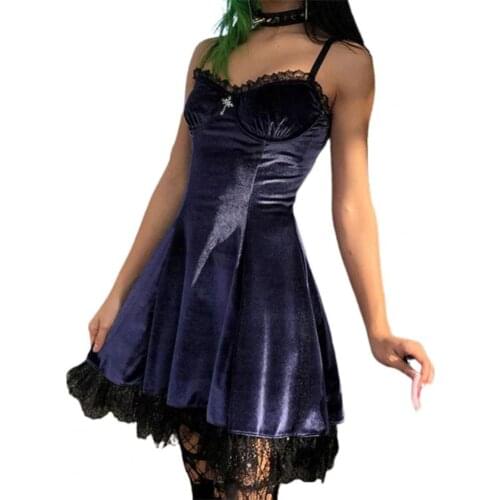 Dress women summer 2021 Retro Girls Style All Match Polyester Stylish Lace Edge Mini Dress for Street wear Party dress vestidos