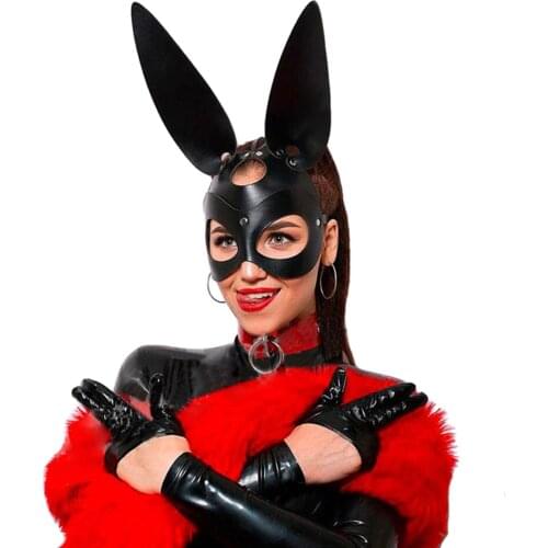 Porn Masks erotic Mask Sexy Cosplay Half Face Leather Mask Halloween Party Cosplay Punk collar Performance props
