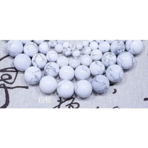 Natural Stone White Howlite Turquoises Round Loose Beads 15" Strand 3 4 6 8 10 12 MM Pick Size For Jewelry gdh5d
