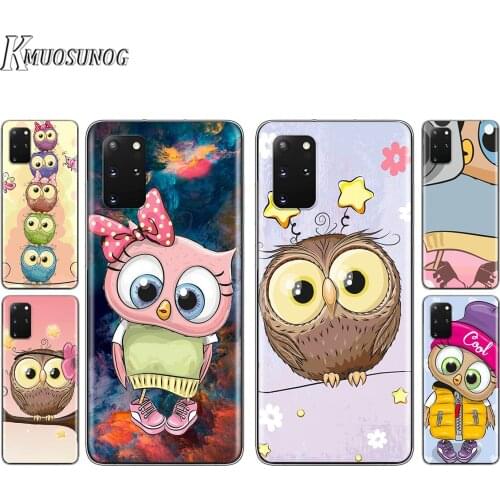 Cute Owl Hearts Lover For Samsung S20 FE A91 A81 A72 A71 A52 A51 A42 A41 A32 A31 A21 A12 Lite Transparent Phone Case