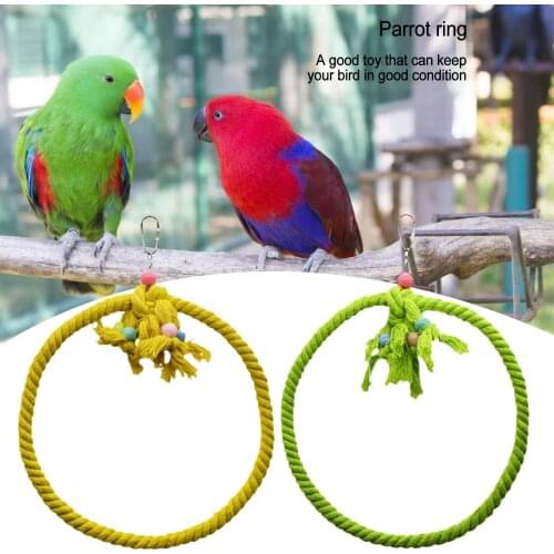 Bird Parrot Hanging Swing Rings Balls Chew Toy For Birds Standing Pet Toy Supplies Accessories For Small Medium Parrots Dropship
