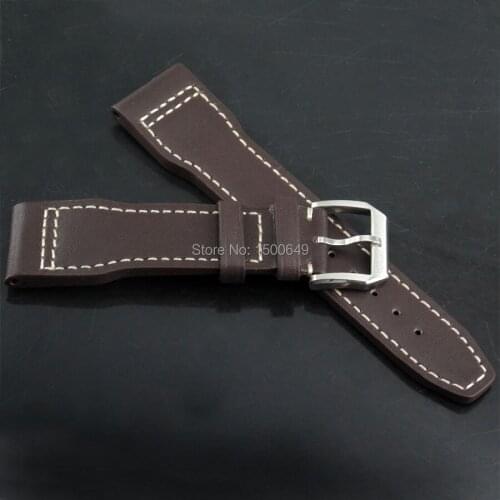 22mm New leather belt Strap steel buckle Wristwatches Band Watchband fit mens' watches