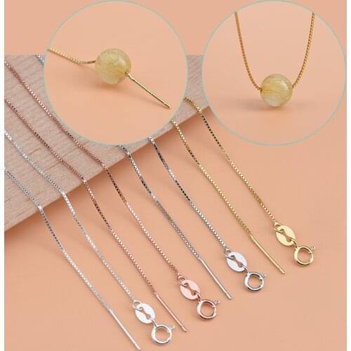 S925 sterling silver gold-plated chain melon seed buckle simple box chain necklace female short clavicle chain box chain