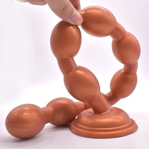 Silicone Anal Butt Beads Realistic Suction Cup Anal Butt Tails Adult Sex Toys for Women Female Masturbation Anal Sex Toys