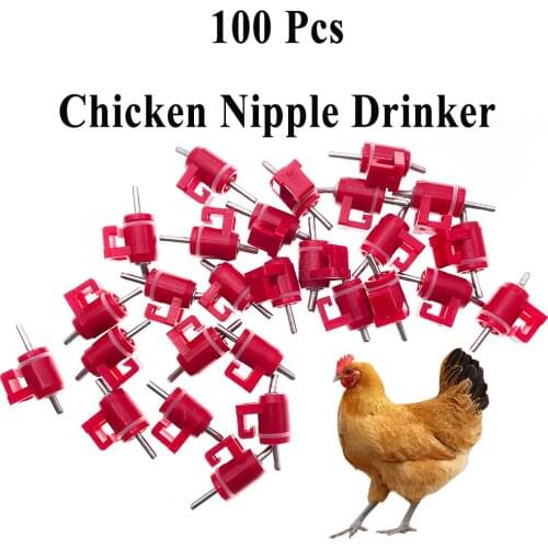 100PCS Wholesale Poultry Nipple Drinker Ball Type For Broiler Chicken Cage Spare Part Waterer Drinking Fountain Automatic