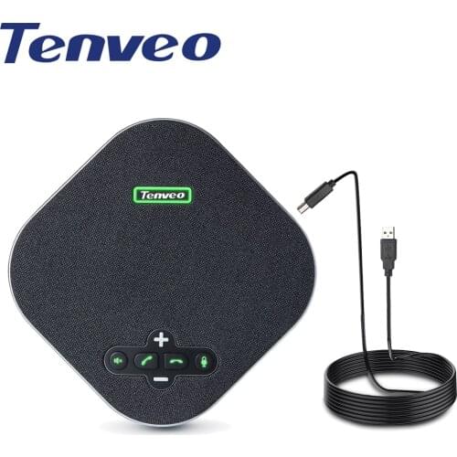 TEVO-NA200 USB Conference Speaker Built-in 360° 4 Array Microphones Daisy-Chain Speakerphone for 20 people in 40 Square meters