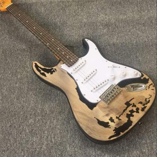 Stock, old antique relics, electric guitar, black, free shipping, real photos, can be customized according to requirements