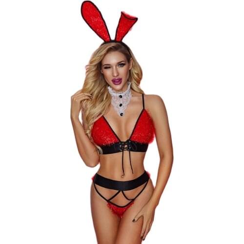 Womens Bikini Set Sexy Bodysuit Lingerie Bunny Girl Uniform Cosplay Hot Erotic Catsuit Apparel For Sex Porno Costumes