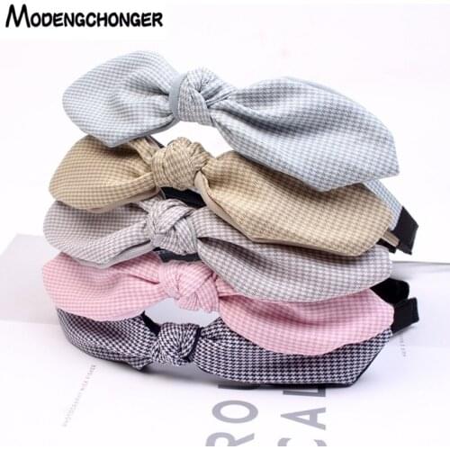 Fashion Bunny Ears Hair Bezel Elastic Bow Headband For Women Girls Hair Ribbon Hairband Womens Hair Hoop Hair Accessories