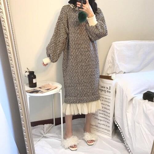 Winter Women Sweater Dress Femme Fall Plus Size 4XL Thicken Loose Kawaii Dresses Vestidos Korean Style Long Sleeve Clothing