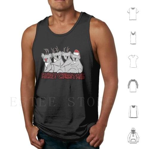Koala Kristmas Tank Tops Vest Sleeveless Koala Christmas Koality Merry Merry Christmas Christmas Xmas Santa Santa Clause