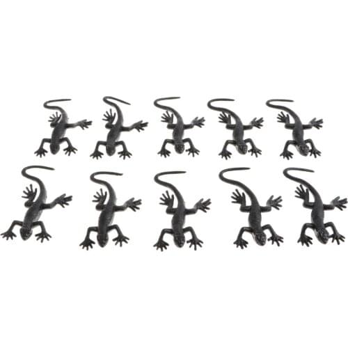 10 Piece Rubber Animal Gecko Model Educational Toy Party Bag
