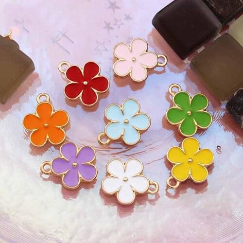 3pcs/Pack Length 13.5mm Bead Alloy Material Small Flower Shape Lovely Suitable for Earrings Necklace DIY Accessories Beads
