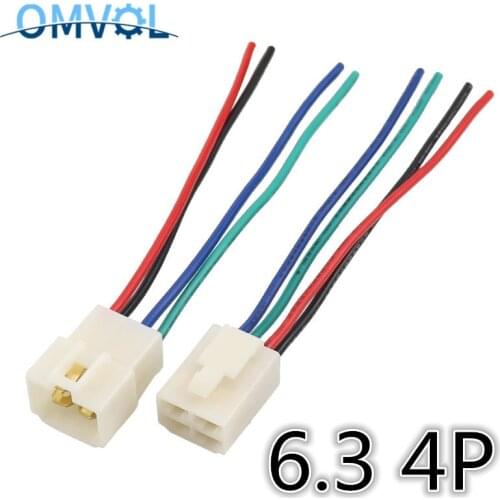6.3mm connector 4P 4 pin Electrical 6.3 Connector Kits Male Female socket plug for Motorcycle Car