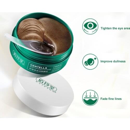 60 Pcs Centella Asiatica Eye Patches Natural Moisturizing Tender Gel Face Mask Remove Dark Circle Anti-aging Masks Beauty Makeup